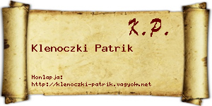Klenoczki Patrik névjegykártya