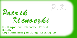 patrik klenoczki business card